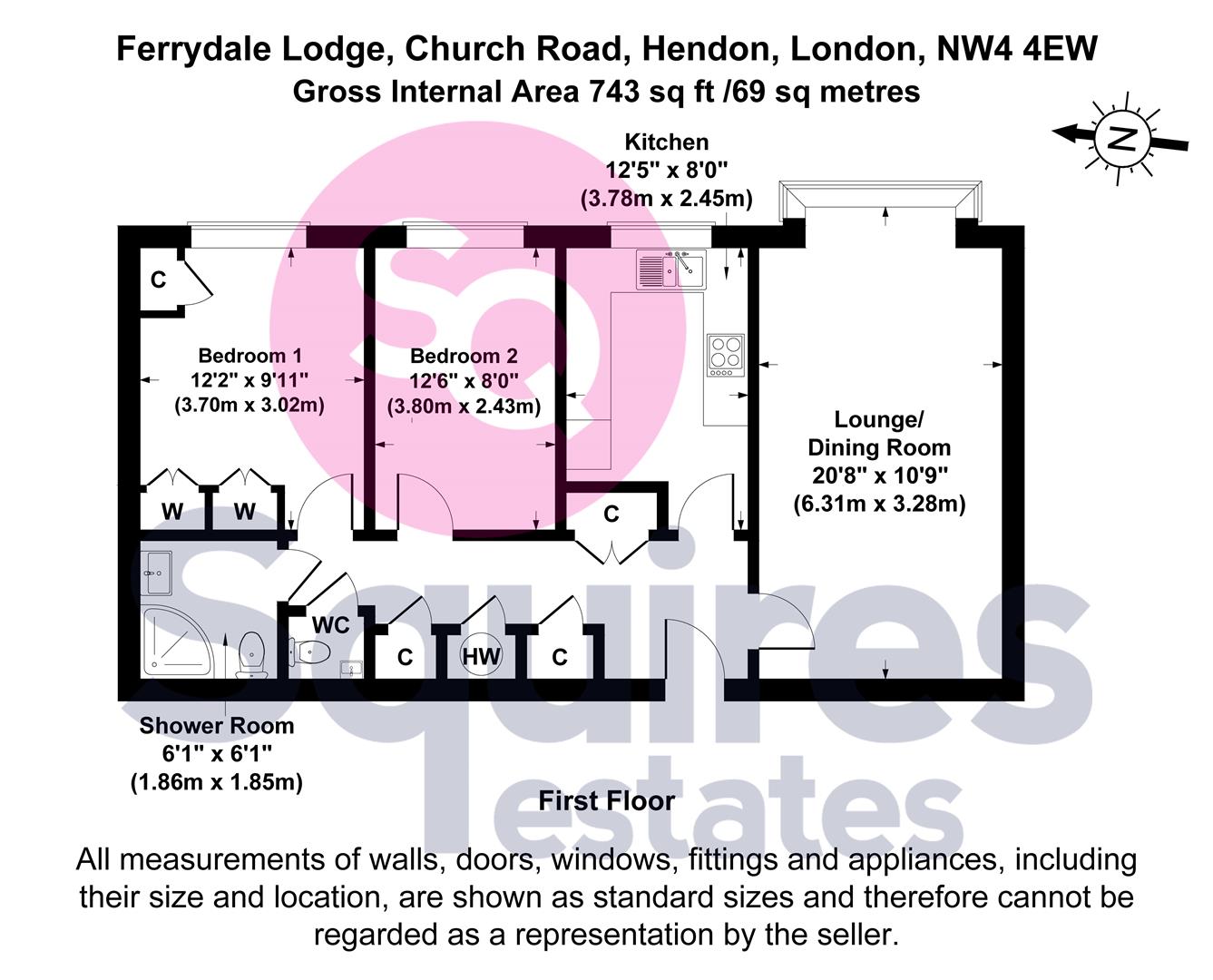 Floorplan for Church Road, Hendon, London