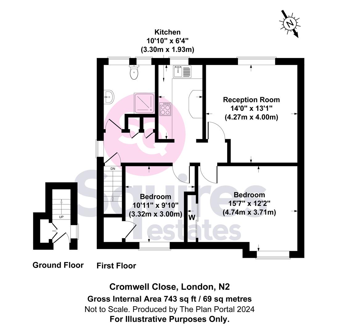 Floorplan for Cromwell Close, East Finchley