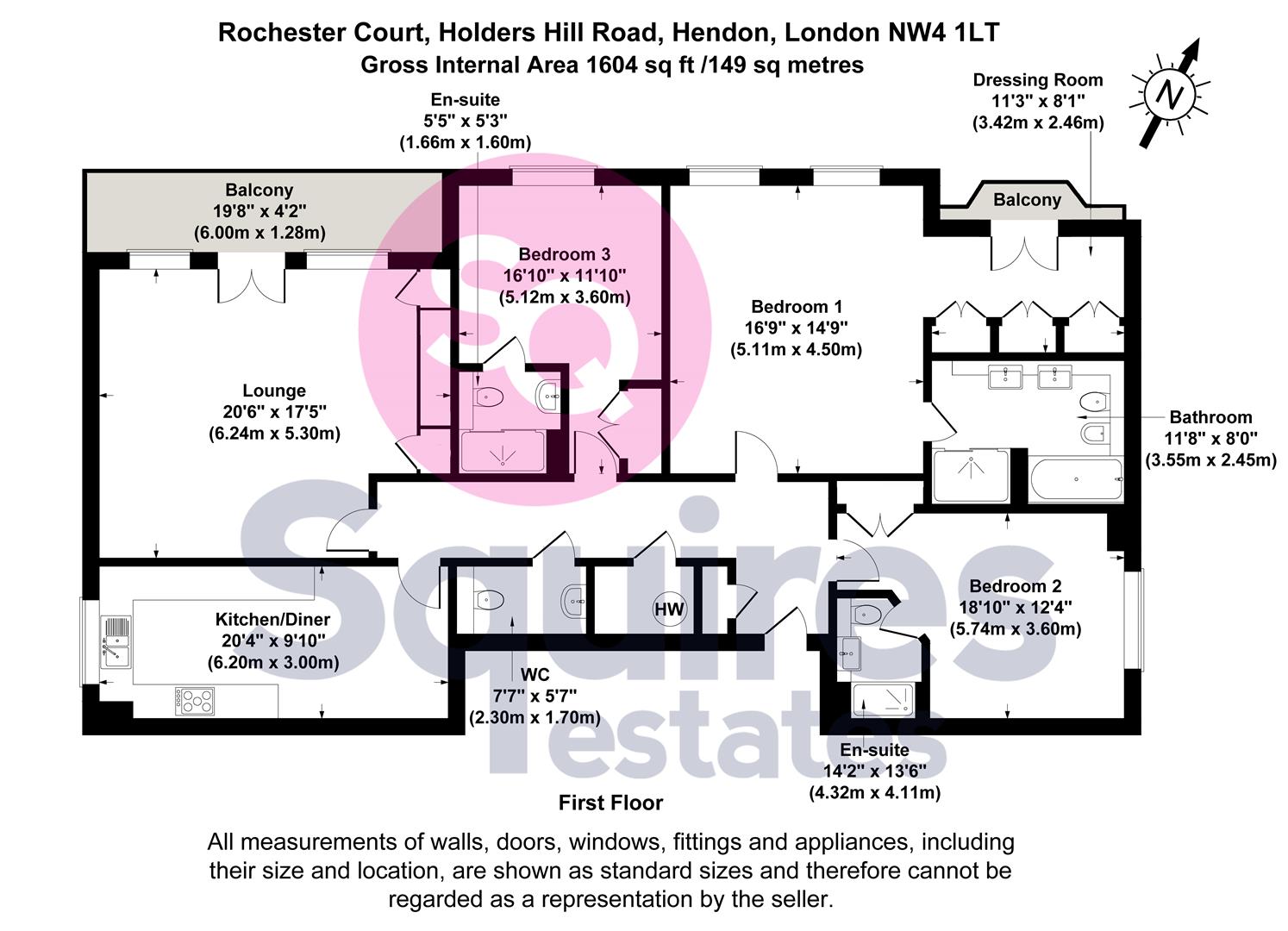 Floorplan for Holders Hill Road, Hendon, London