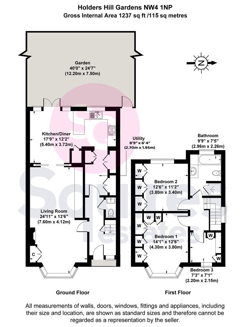 Floorplan for Holders Hill Gardens, Hendon, London