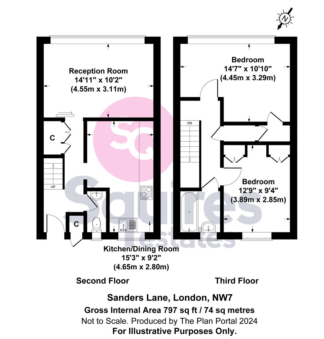 Floorplan for Sanders Lane, Mill Hill, London