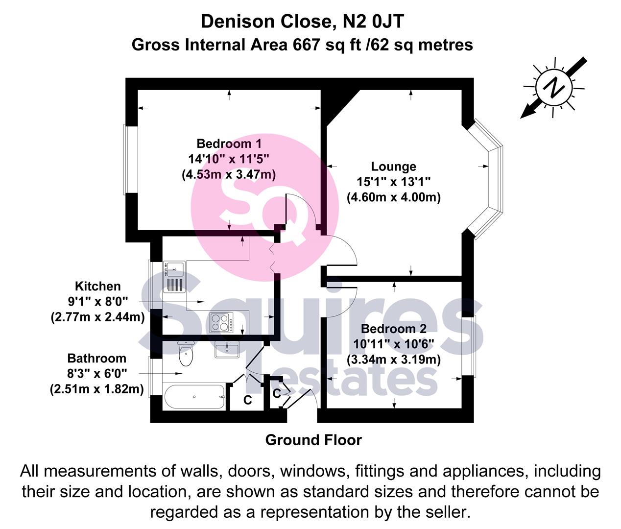Floorplan for Denison Close, London